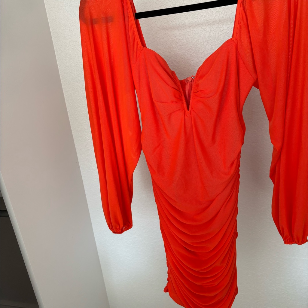 Willow Vibrant Orange Long Sleeve Dress